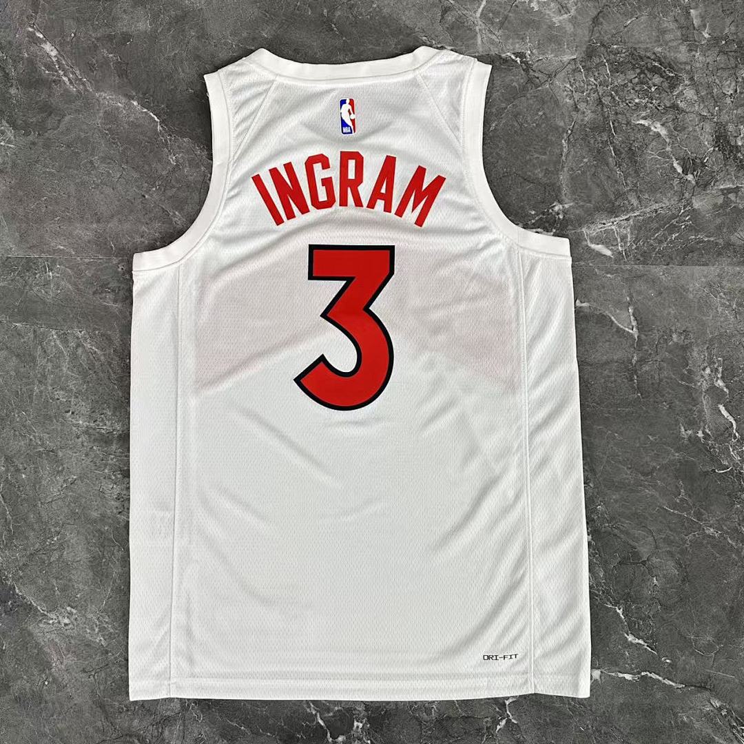 Toronto Raptors 22/23 Casa #3 Brandon Ingram Camisa Branca, foto 12