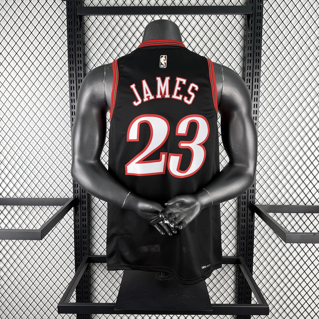 Philadelphia 76ers 25/26 Retrô #23 LeBron James Camisa Preta, foto 8