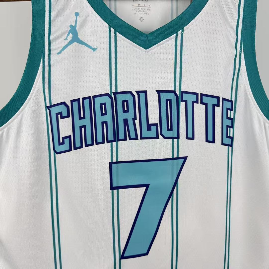 Charlotte Hornets Casa #7 Camisa Branca, foto 6