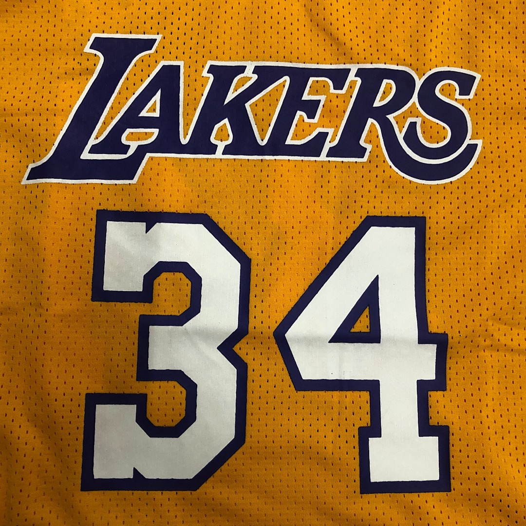 Mitchellness 湖人队 黄色 34号 奥尼尔 复古网眼短袖, foto 14