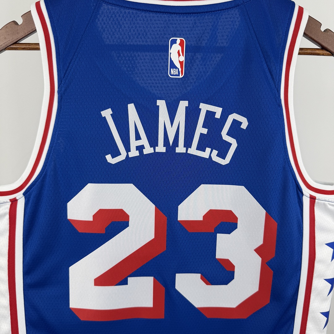 Philadelphia 76ers 22/23 #23 LeBron James Camisa Azul, foto 3