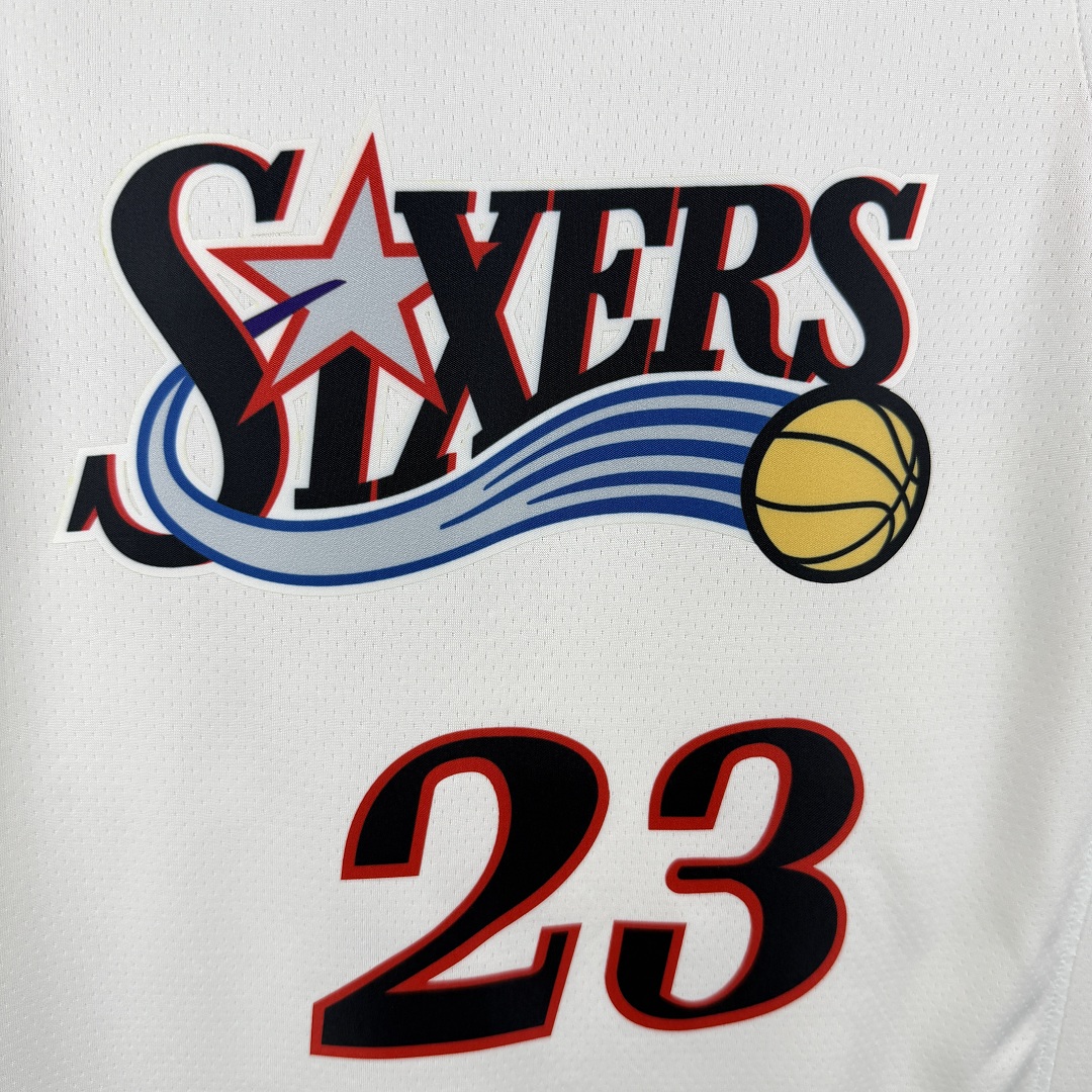 Philadelphia 76ers 25/26 Retrô #23 LeBron James Camisa Branca, foto 4