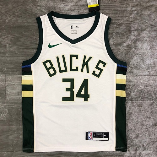 21赛季 雄鹿队 BUCKS 主场 白色34号 阿德托昆博