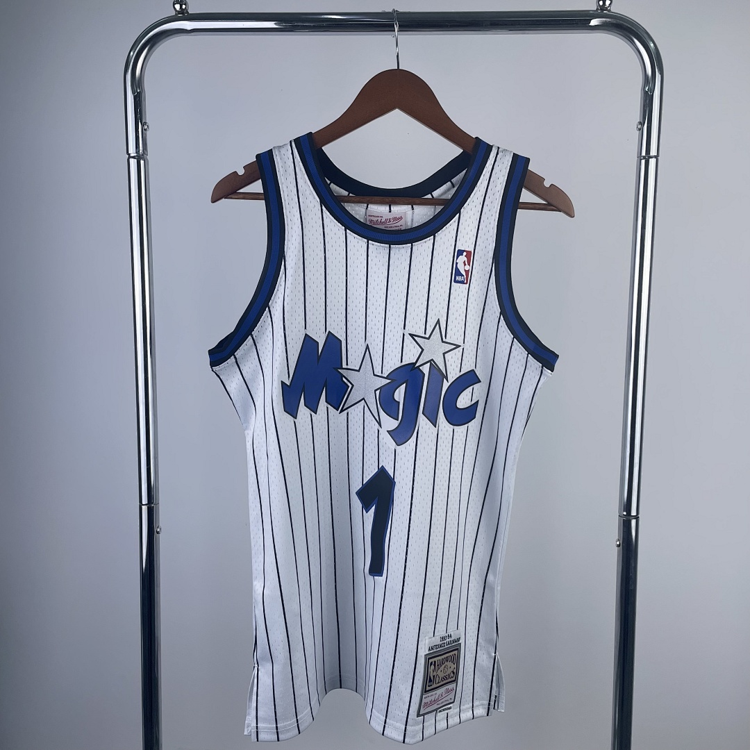 MN热压复古球衣:SW魔术队 94赛季 白色 1号 哈达威, foto 2