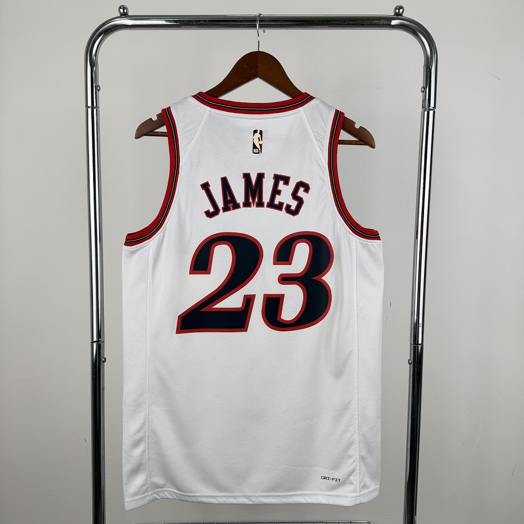 Philadelphia 76ers 25/26 Retrô #23 LeBron James Camisa Branca, foto 8