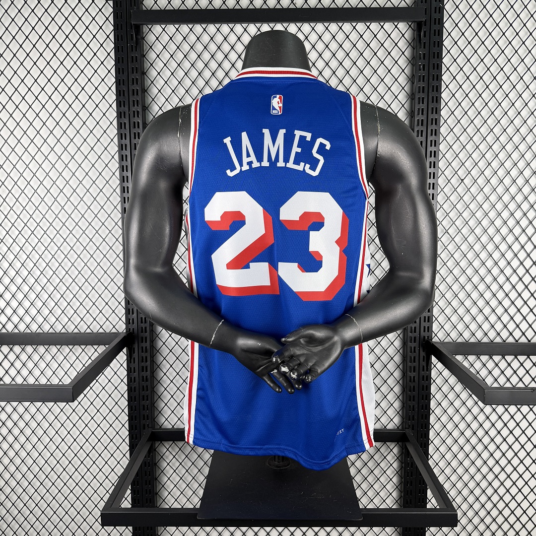 Philadelphia 76ers 22/23 #23 LeBron James Camisa Azul, foto 9