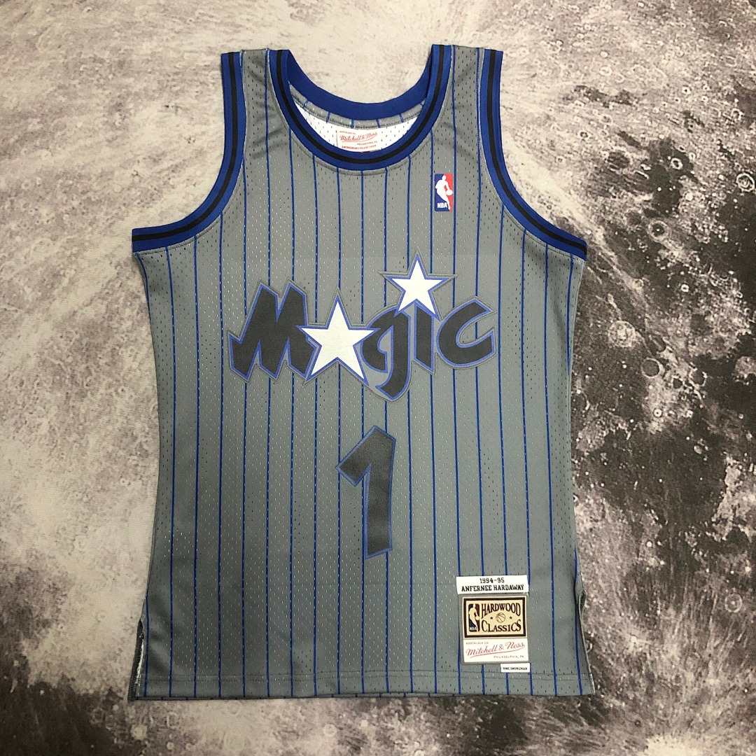 MN热压复古球衣:SW魔术队 94/95赛季 灰色 1号 哈达威, foto 18