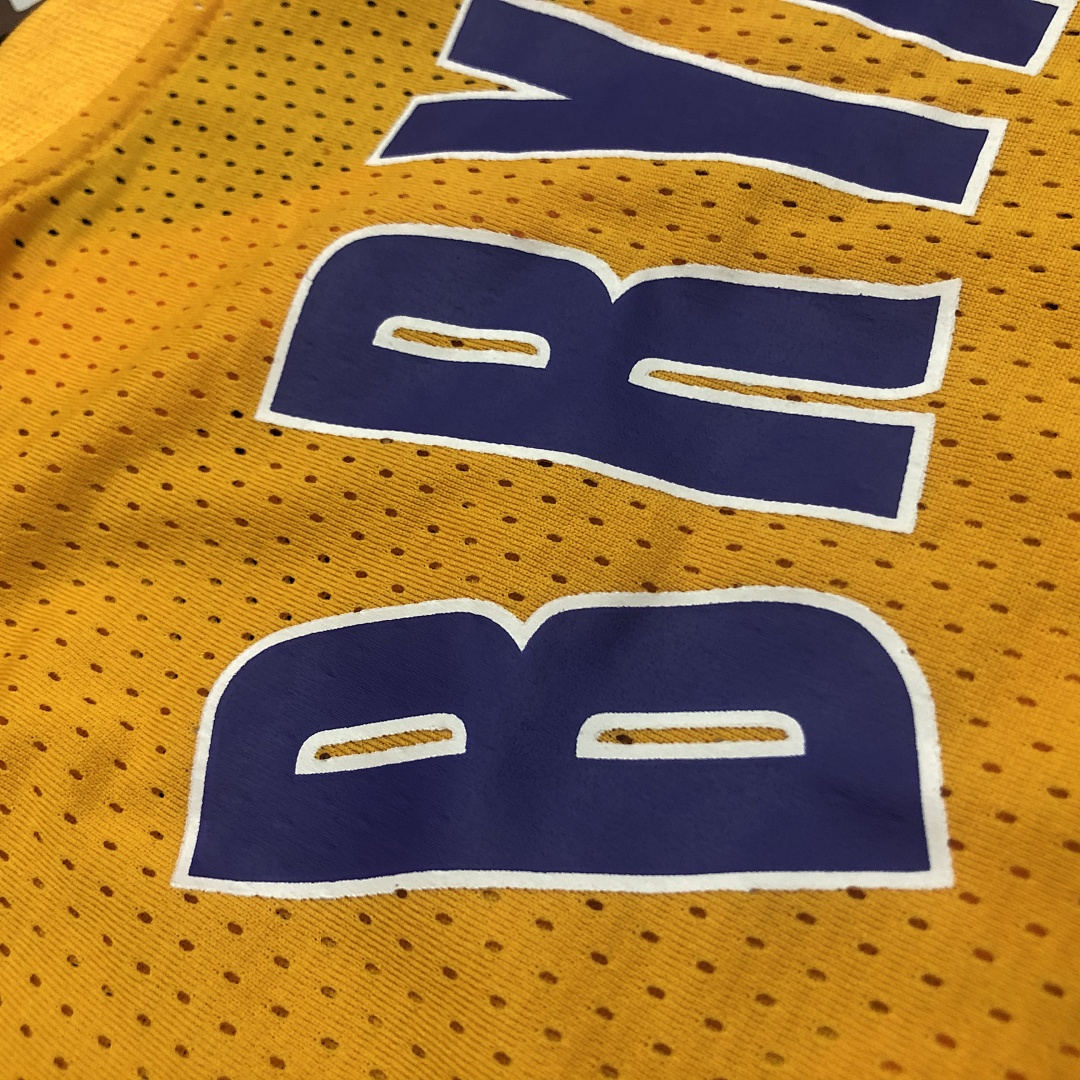 Mitchellness 湖人队 黄色 8号 科比 复古网眼短袖, foto 5