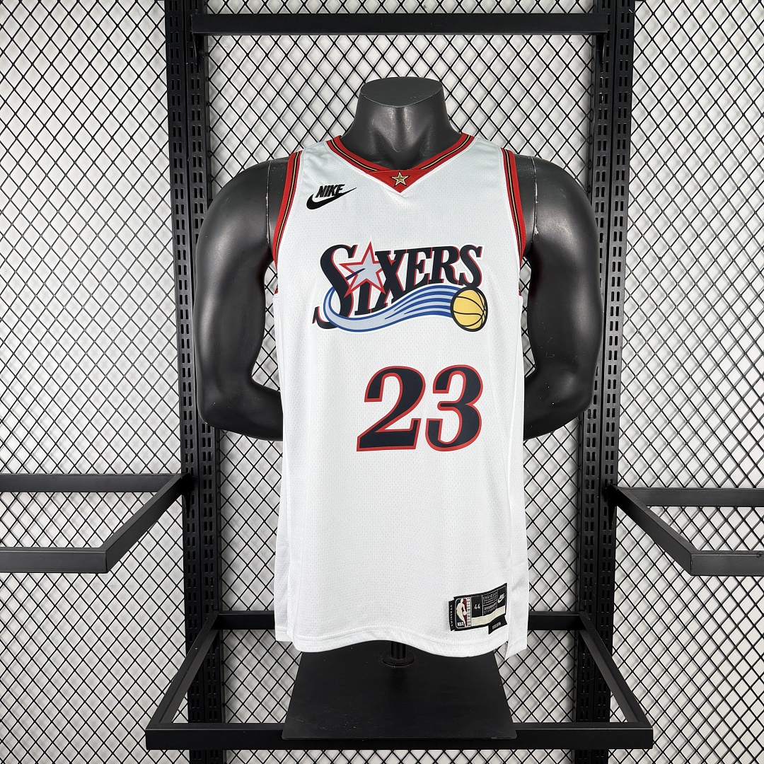 Philadelphia 76ers 25/26 Retrô #23 LeBron James Camisa Branca, foto 9
