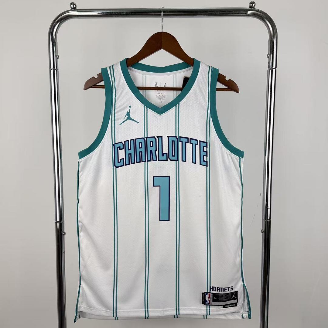 Charlotte Hornets Casa #1 Camisa Branca, foto 8