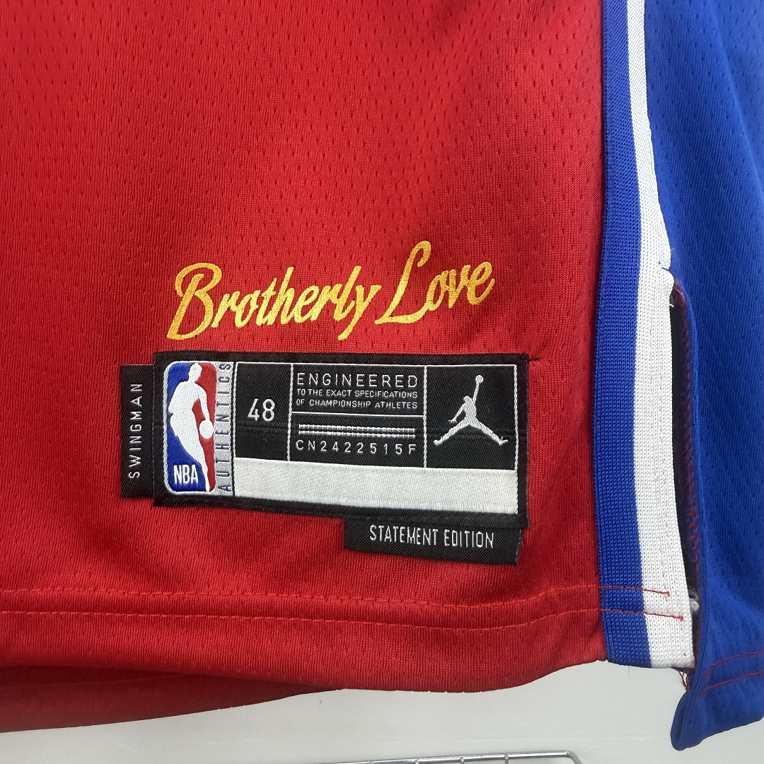Philadelphia 76ers 22/23 Swingman #23 LeBron James Camisa Vermelha, foto 4