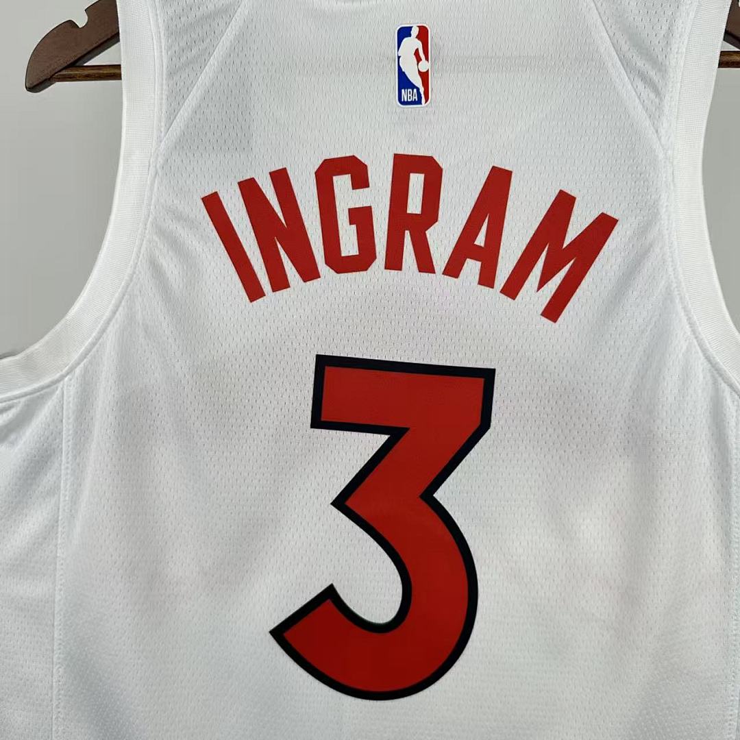 Toronto Raptors 22/23 Casa #3 Brandon Ingram Camisa Branca, foto 8