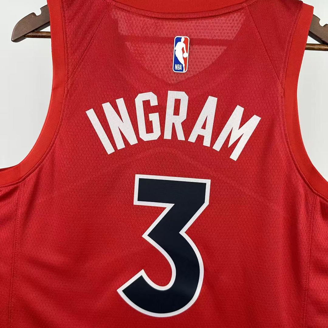 Toronto Raptors 22/23 Visitante #3 Brandon Ingram Camisa Vermelha, foto 8