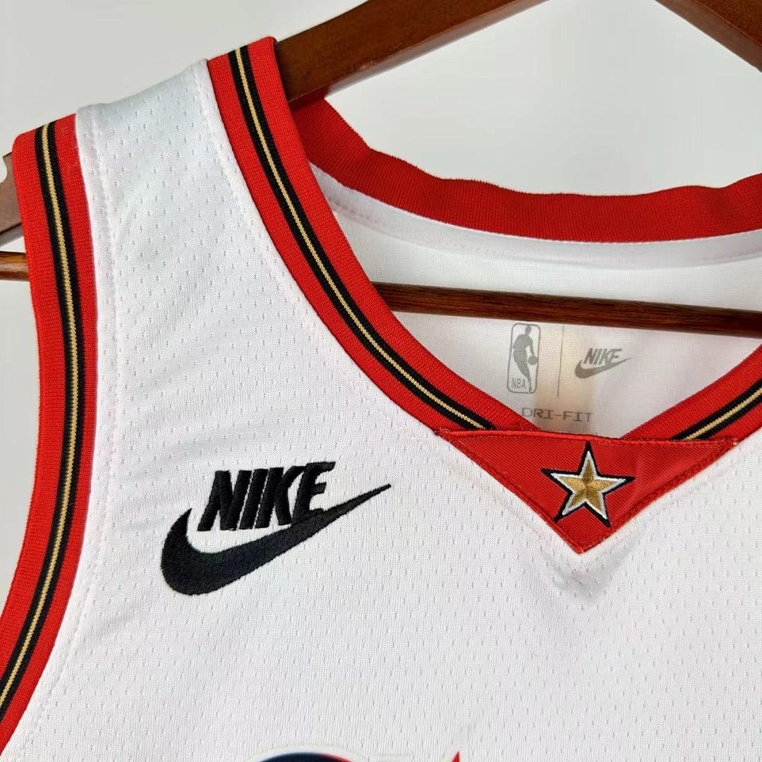 Philadelphia 76ers 25/26 Retrô #0 Tyrese Maxey Camisa Branca, foto 9