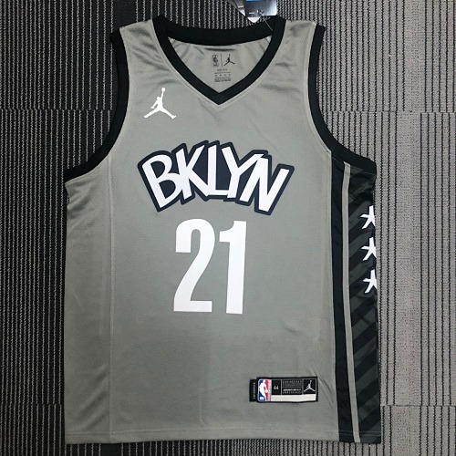 篮网队 飞人款 灰色 21号 阿尔德里奇