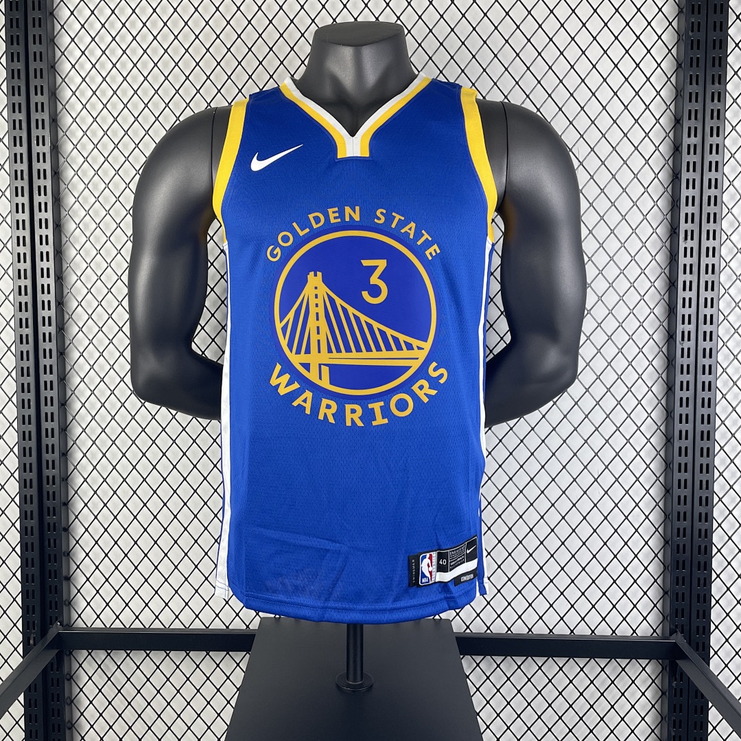 23赛季 勇士队 V领 蓝色 3号 保罗, foto 2