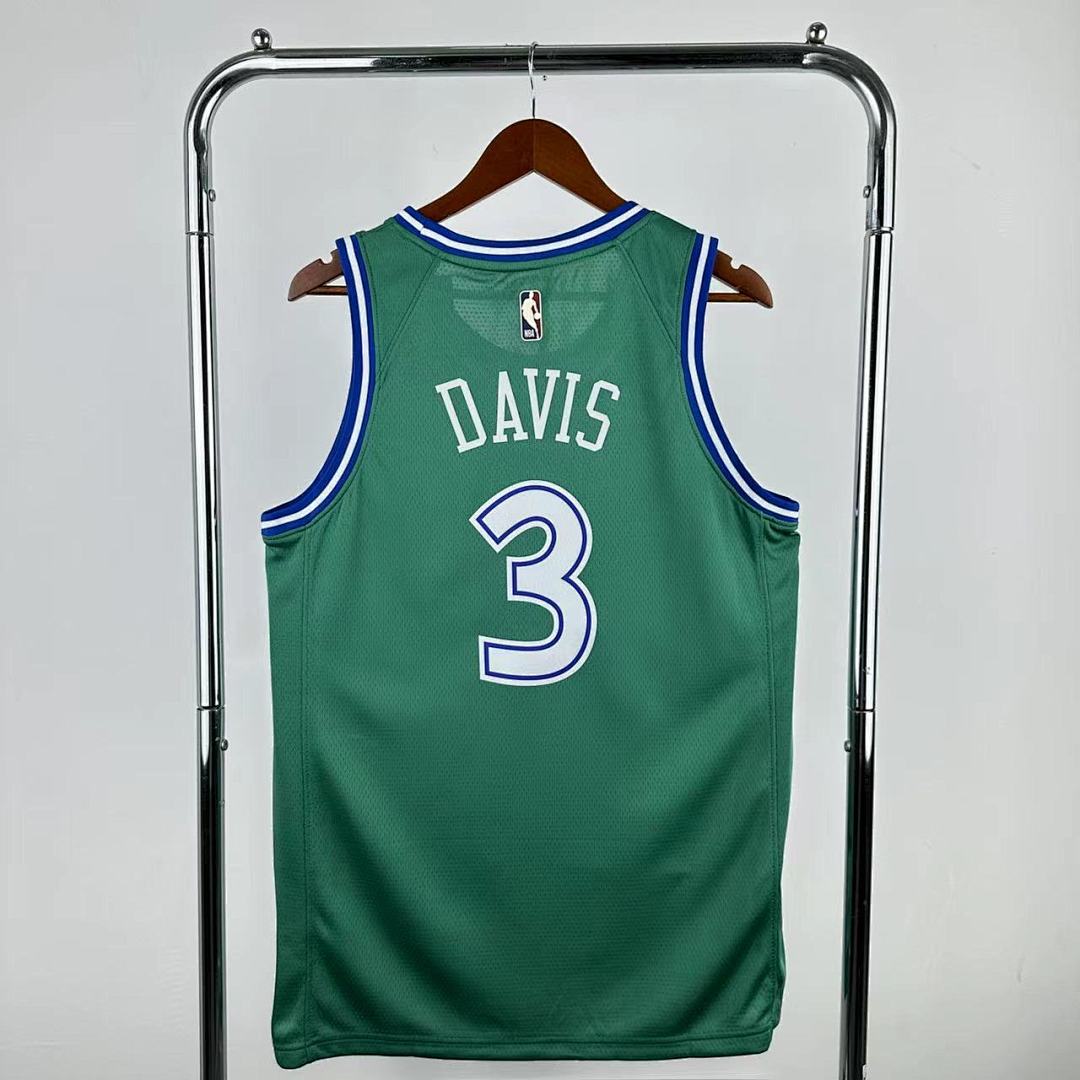 Dallas Mavericks 25/26 Retrô #3 Anthony Davis Camisa Verde, foto 2