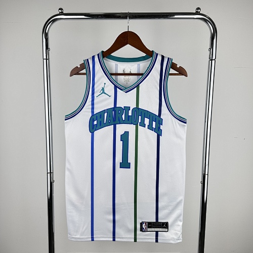19赛季 黄蜂队 复古 白色 1号 鲍尔