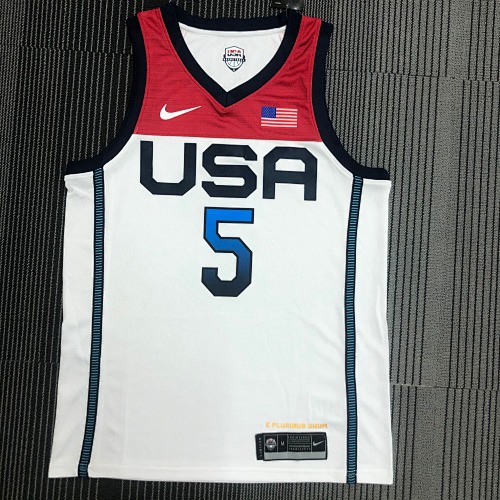 2021年奥运会 USA 美国队 白色 5号 拉文