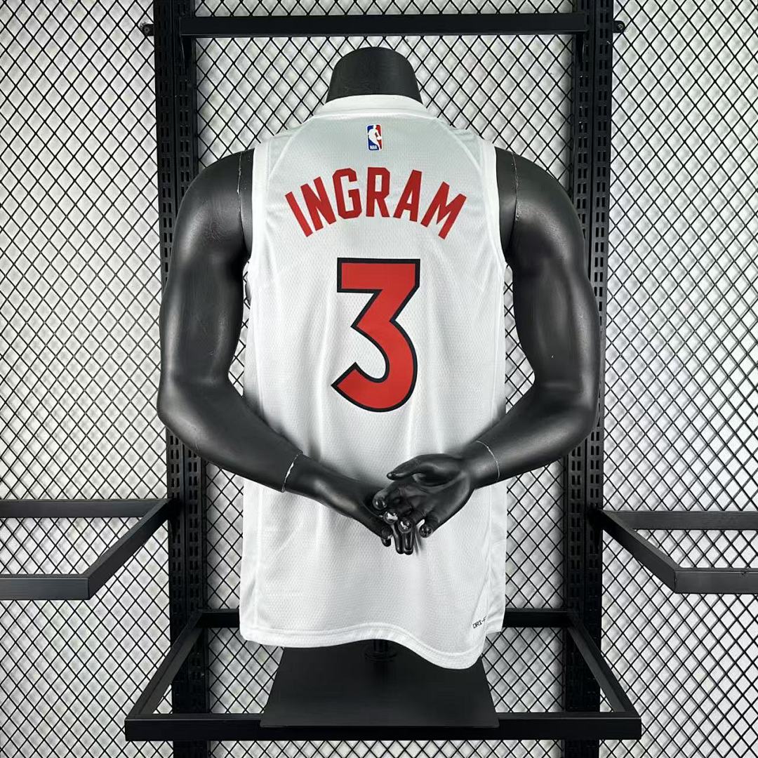 Toronto Raptors 22/23 Casa #3 Brandon Ingram Camisa Branca, foto 10