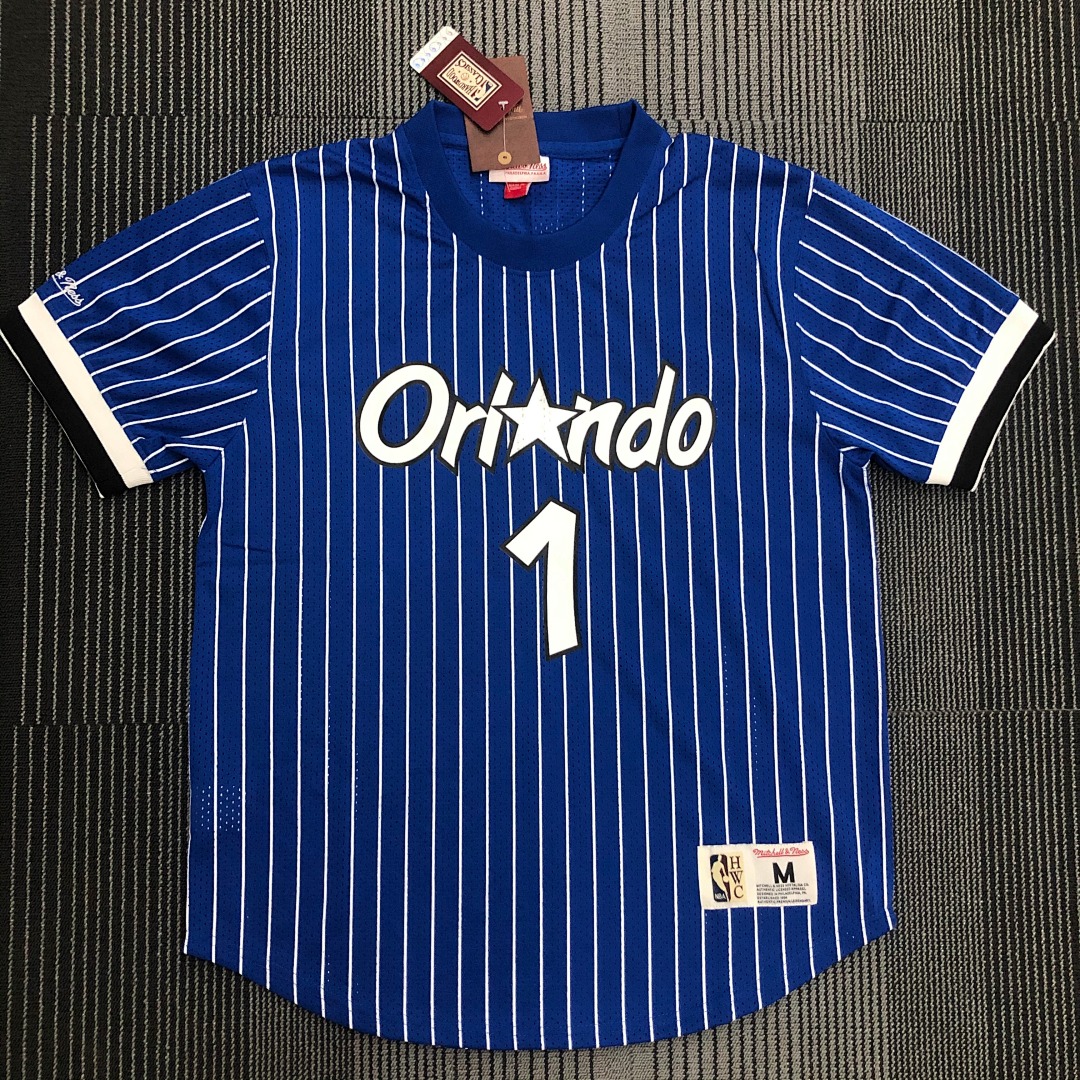 Mitchellness 魔术队 蓝色 1号 ”便士“哈达威 复古网眼短袖, foto 19
