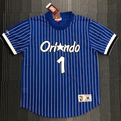 Mitchellness 魔术队 蓝色 1号 ”便士“哈达威 复古网眼短袖