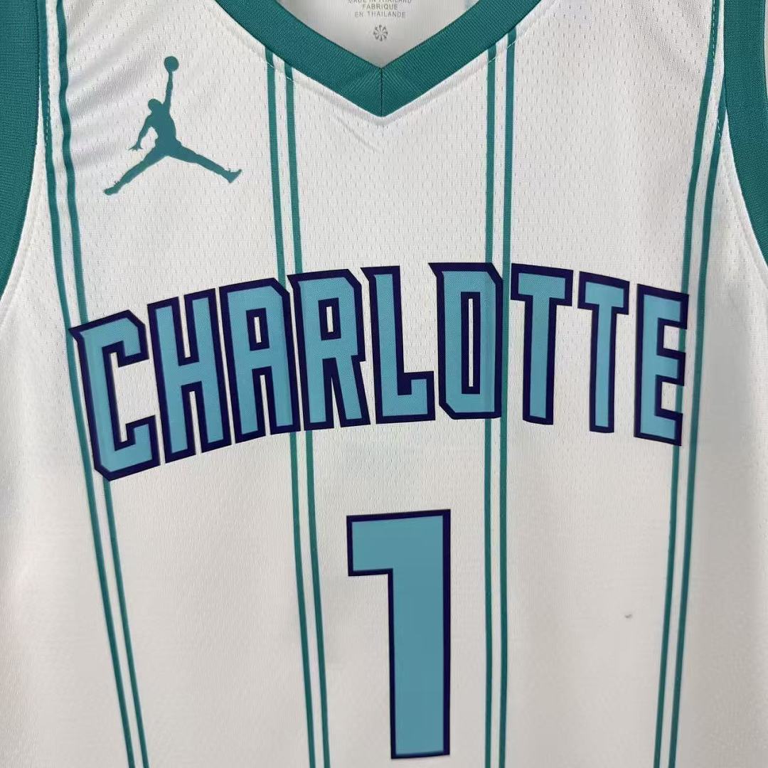 Charlotte Hornets Casa #1 Camisa Branca, foto 3