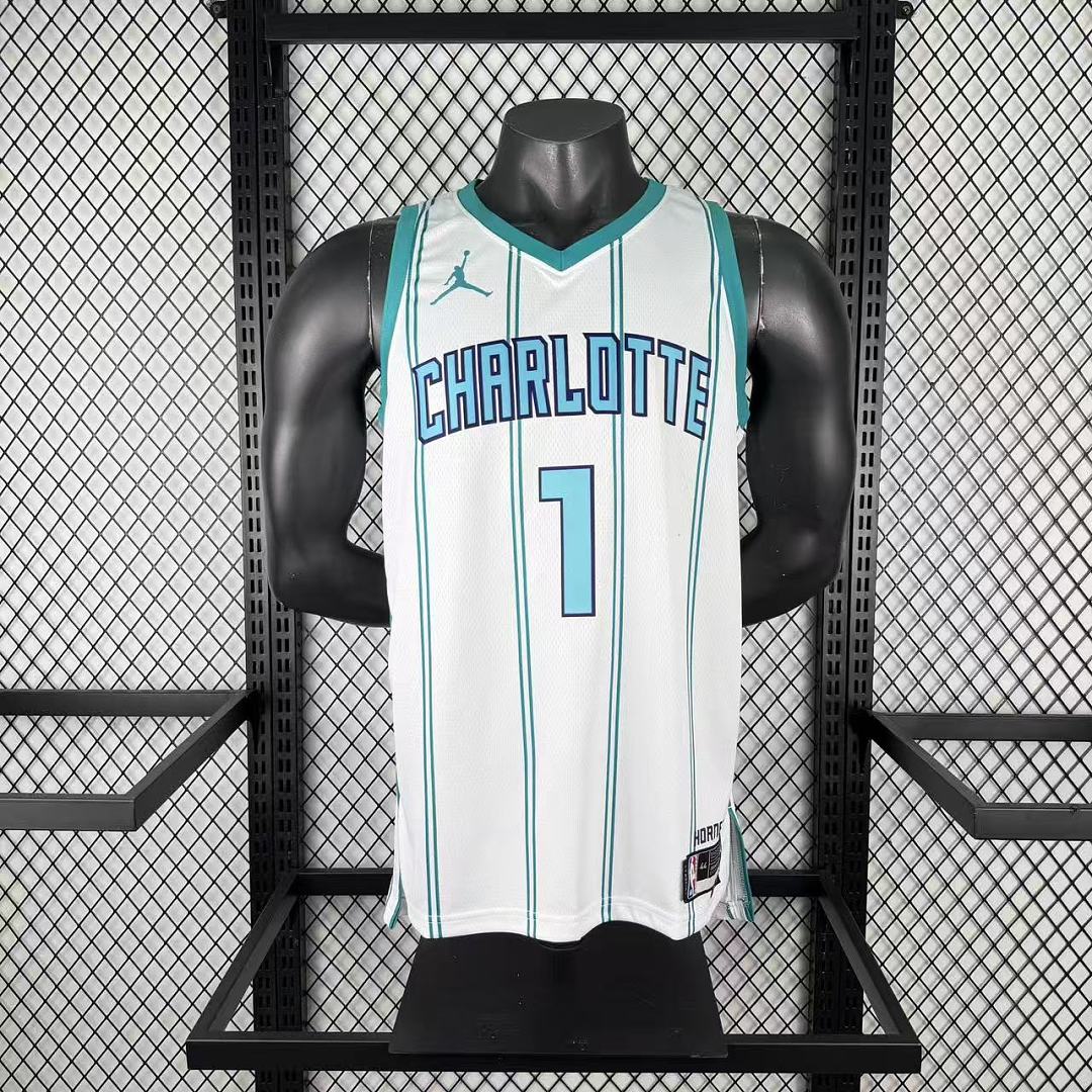 Charlotte Hornets Casa #1 Camisa Branca, foto 2
