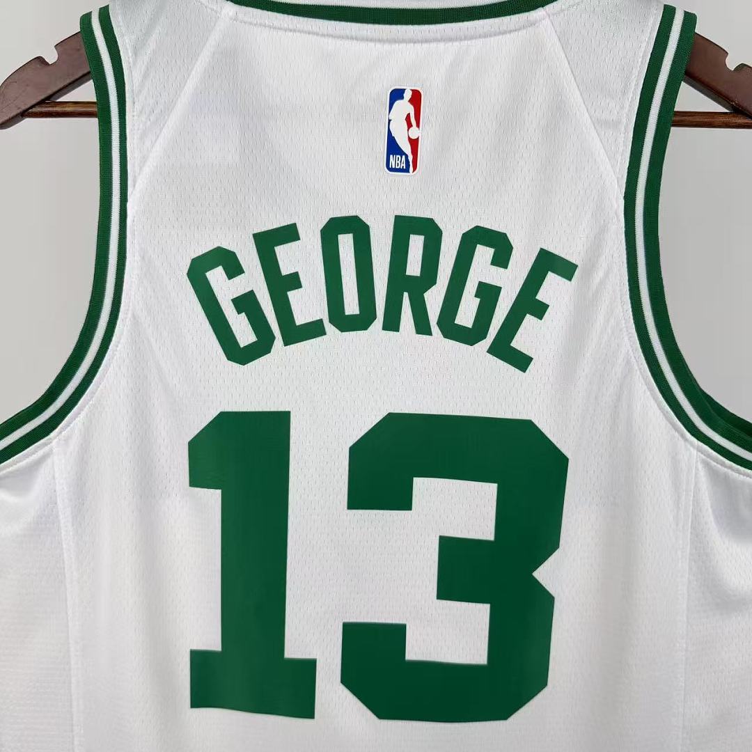 Boston Celtics Casa #13 Paul George Camisa Branca, foto 4