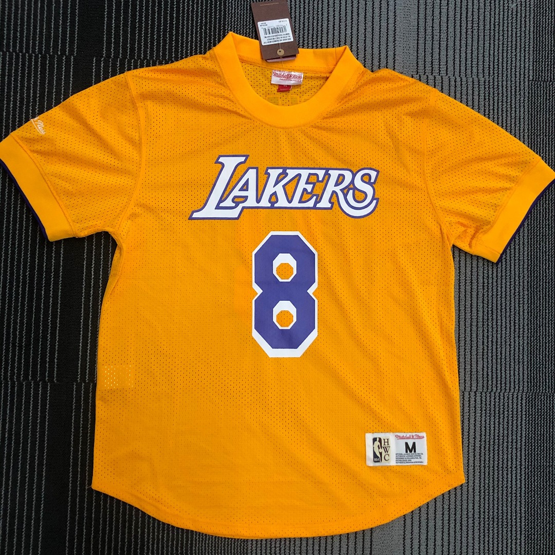 Mitchellness 湖人队 黄色 8号 科比 复古网眼短袖, foto 16