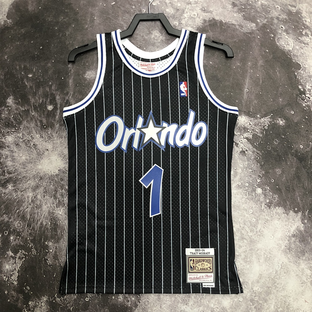 MN热压复古球衣:SW魔术队 04赛季 黑色 1号 麦迪, foto 20